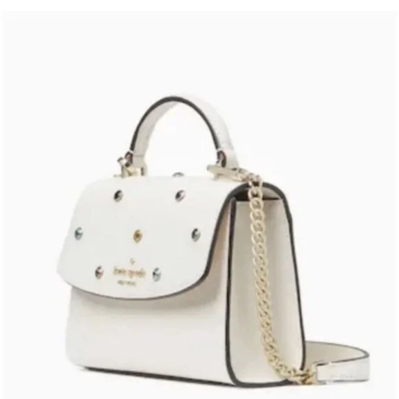 Kate Spade Darcy Micro Satchel Studded Festive Cream with Multicolor Accents - Picture 2 of 11